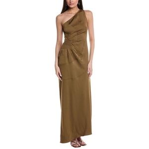 NWT A.L.C. Dress Paige Maxi One Shoulder in Aged Bronze